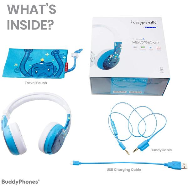 Buddyphones WAVE Robot Wireless Headphones (Blue)