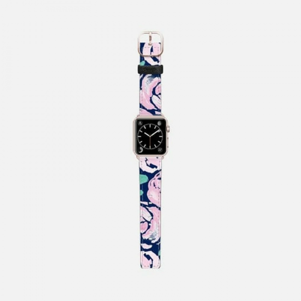 Casetify Apple Watch Band Saffiano for 42mm Water Color Floral Pink
