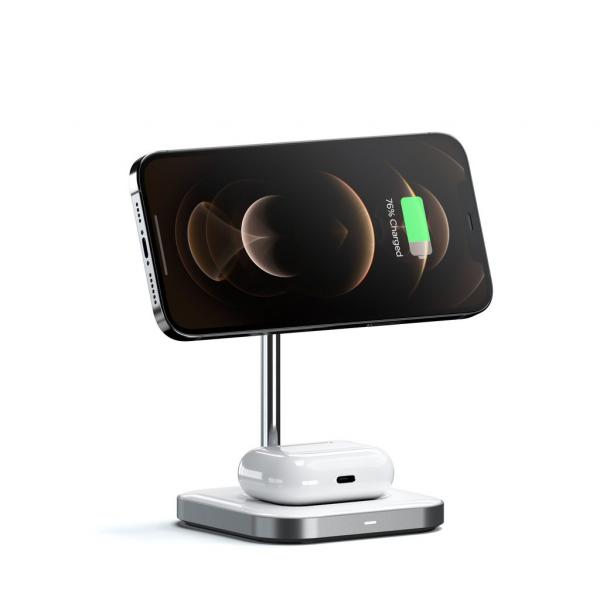 Satechi Magnetic 2-in-1 Wireless Charging Stand (Space Gray)