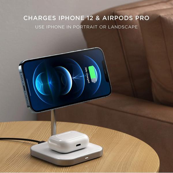 Satechi Magnetic 2-in-1 Wireless Charging Stand (Space Gray)