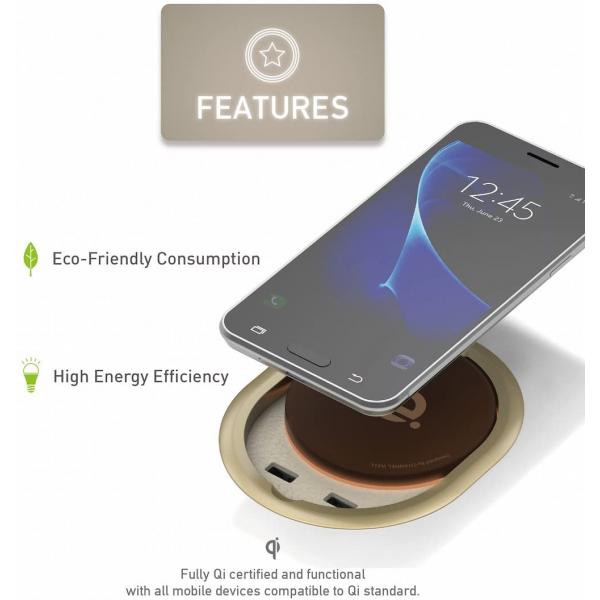 Channel Well Advanced Built-in Wireless Charger (Champagne)