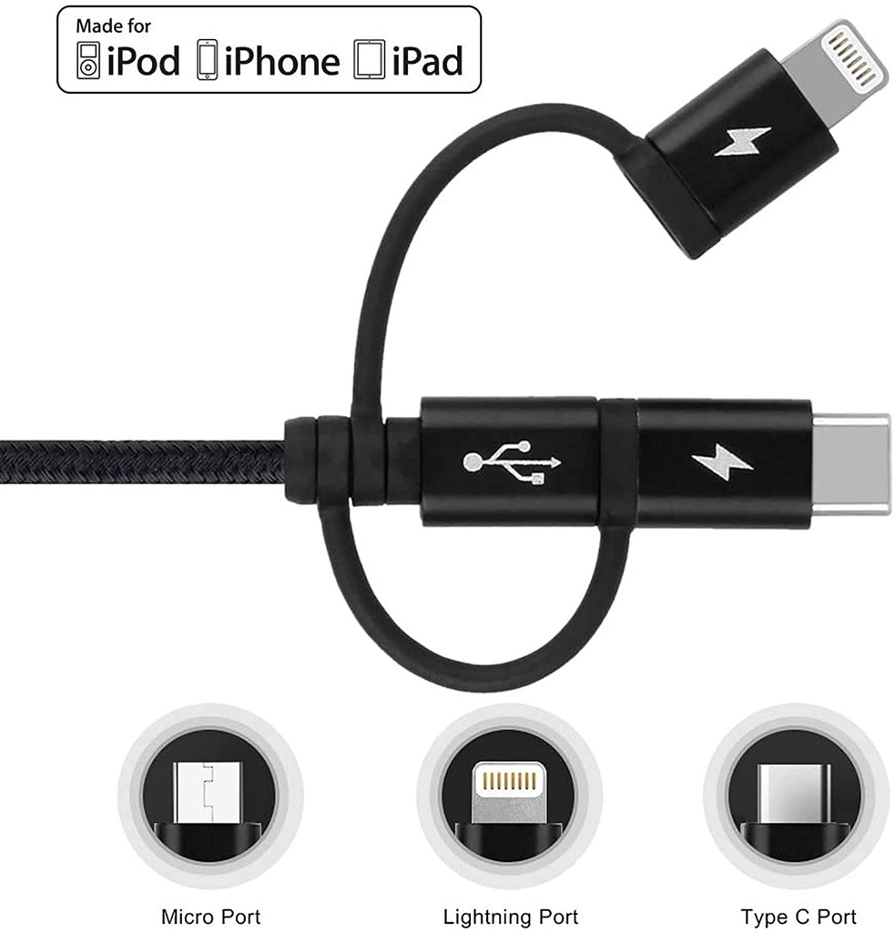 MOMAX OneLink 3-in-1 USB-A to Micro/Lightning/Type C