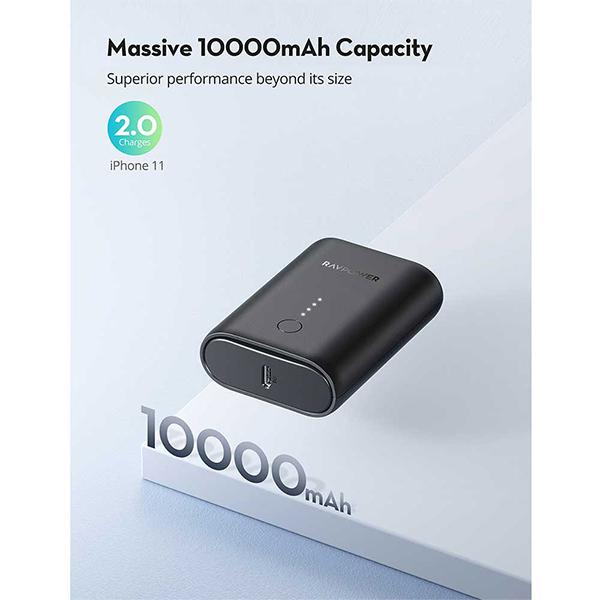 RAVPower 10000mAh PD 18W MFi Power Bank (Black)