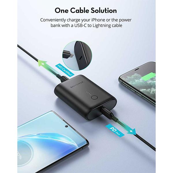RAVPower 10000mAh PD 18W MFi Power Bank (Black)