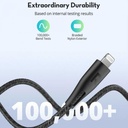 RAVPower Nylon Type-C to Lightning Cable 1.2m (Black)