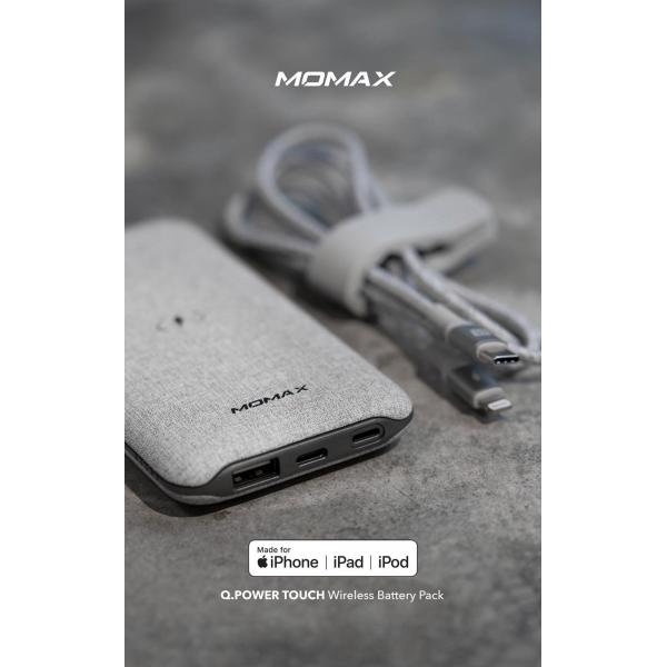 Momax Q.Power Touch Wireless External Battery 10000mAh (Light Grey)