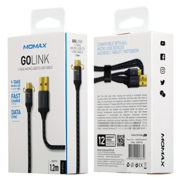 Momax GO Link 1.2m Micro USB to USB Cable