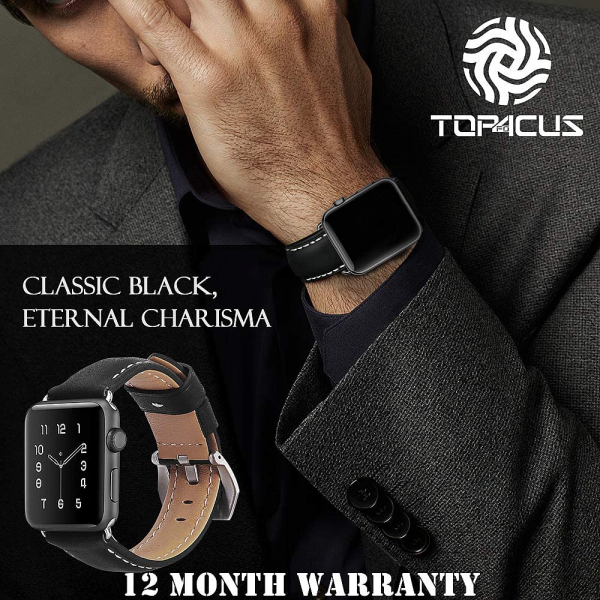 top4cus Genuine Leather iwatch Strap for Apple Watch 42mm