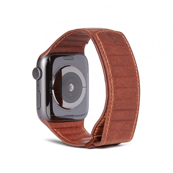 Decoded Traction Leather Magnetic Strap for Apple Watch 42/44mm (Brown)