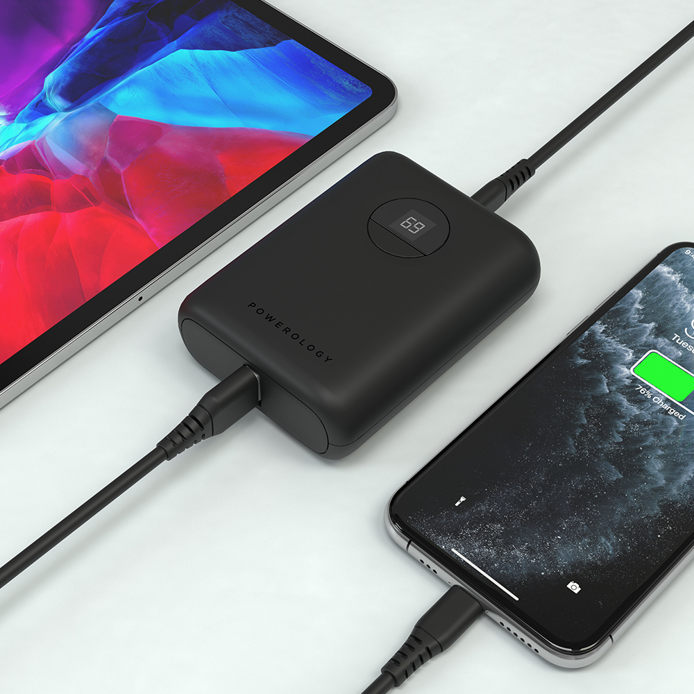 Powerology Ultra-Compact Power Bank 10000mAh PD 20W with MFi USB-C to Lightning Cable 0.9m/3ft