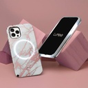 LuMee Halo Case iPhone 12 Pro Max (Rose Metallic White Marble)