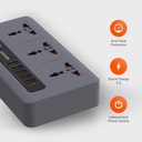 Porodo Multi-Socket 10A and x5 USB Outputs 33W QC 3.0 (Grey)
