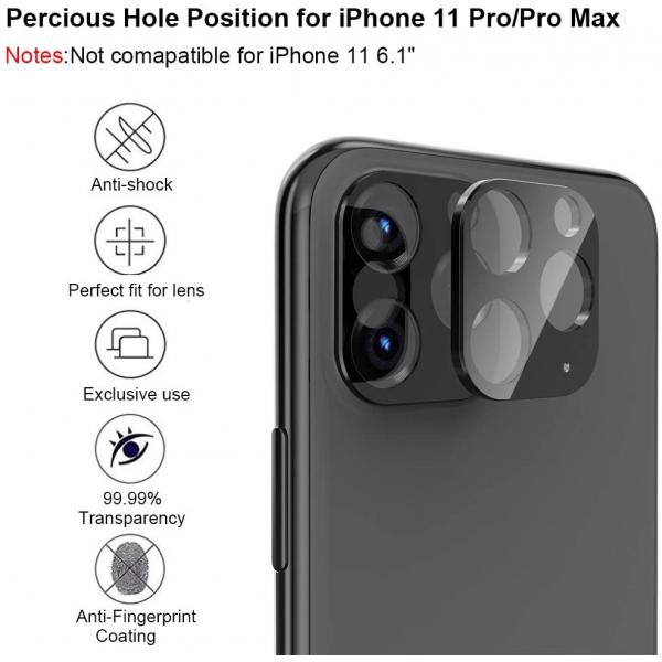 Grip2u Camera Lens Screen Protector for iPhone 12 Pro Max (Black)