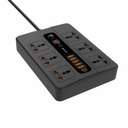 Porodo 6 AC 5 USB & USB-C PD Multiport Socket (Black)
