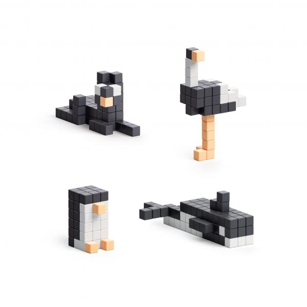 Pixio Black & White Animals - 195 Magnetic Block Set