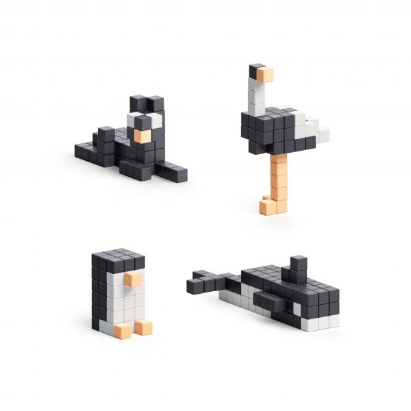 Pixio Black &amp; White Animals - 195 Magnetic Block Set