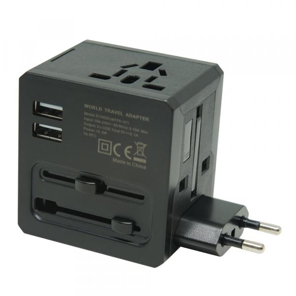 KAVY World Travel Adapter with 2.1A Dual USB