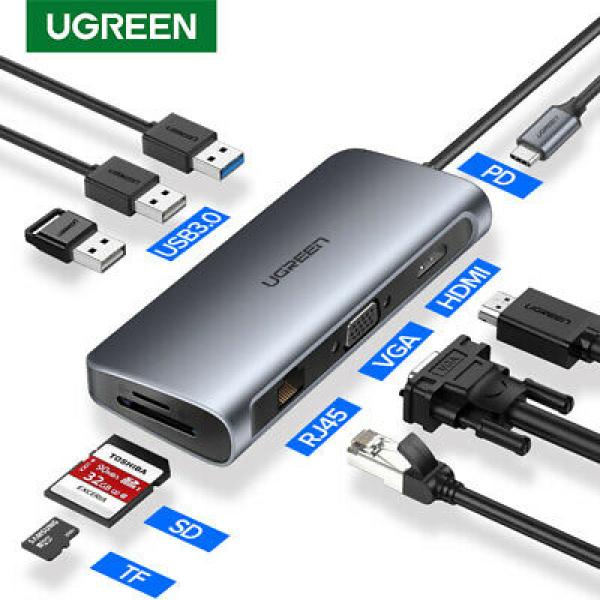 Ugreen 9-in-1 HDMI Ethernet USB C Hub