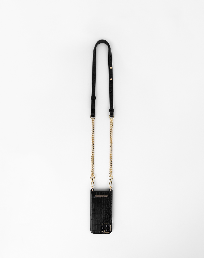 iDeal of Sweden Atelier Necklace iPhone 13 Pro (Jet Black Croco)