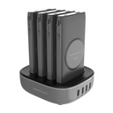 Powerology 4 in1 Station 10000mAh 20W PD QC Wireless Power Bank Built-in Cables (Black)