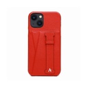 Affluent Leather Card Holder Case for iPhone 13 (Epsom Red)