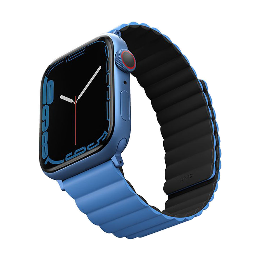 [UNIQ-45MM-REVBLUBLK] UNIQ Revix Reversible Magnetic for Apple Watch Strap 42/44/45mm Caspian (Blue/Black)
