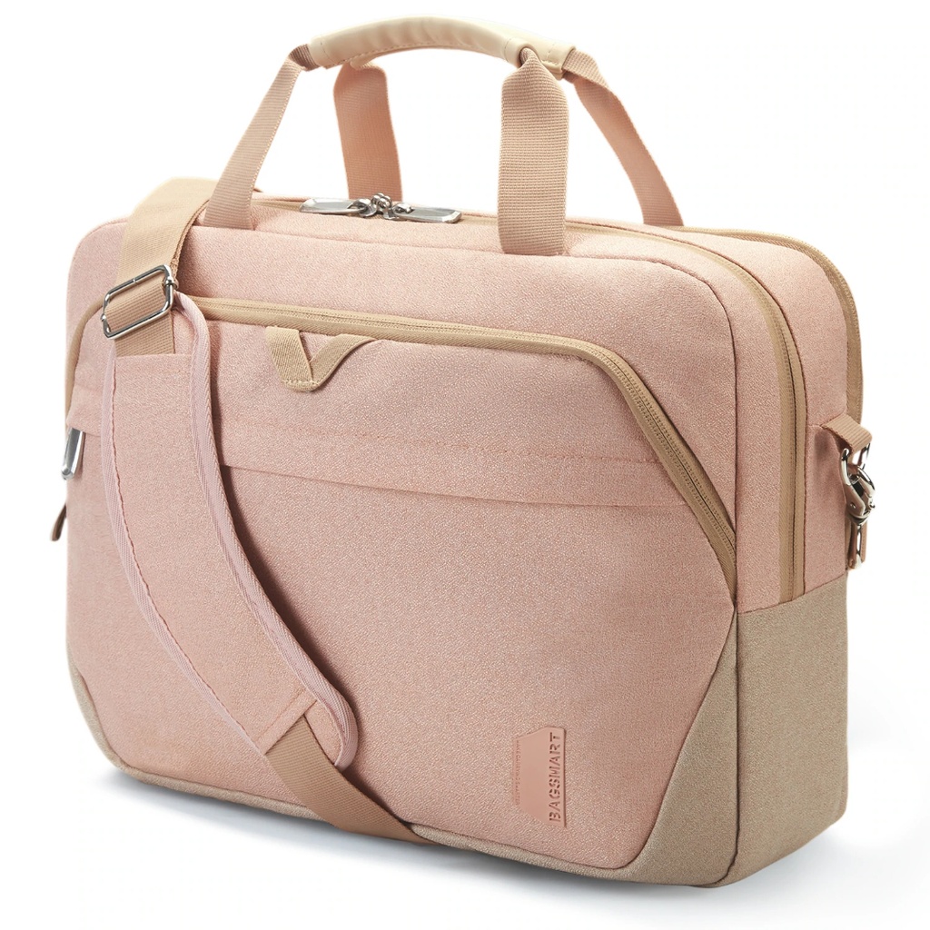 Bagsmart 15.6 Inch Briefcase Lockable Computer Bag (Pink)