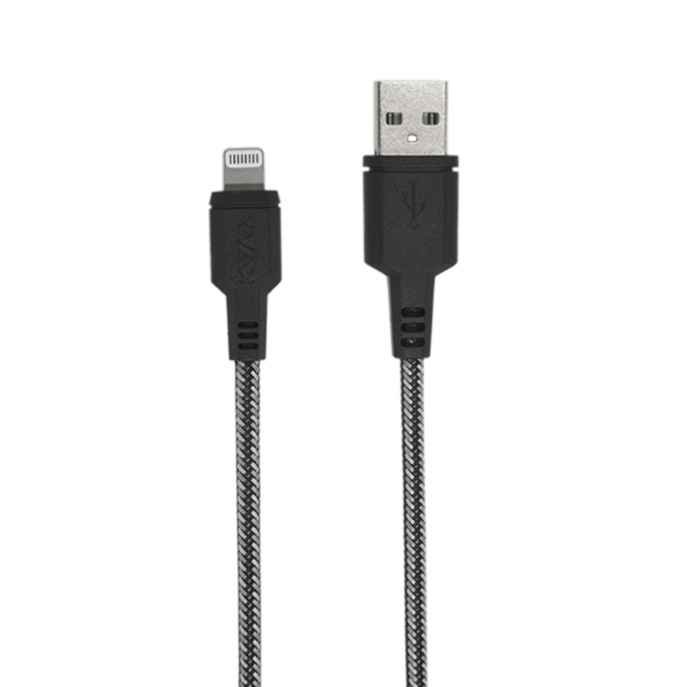 Kavy Woven 2.4A USB Data Lightning Cable 1.2m