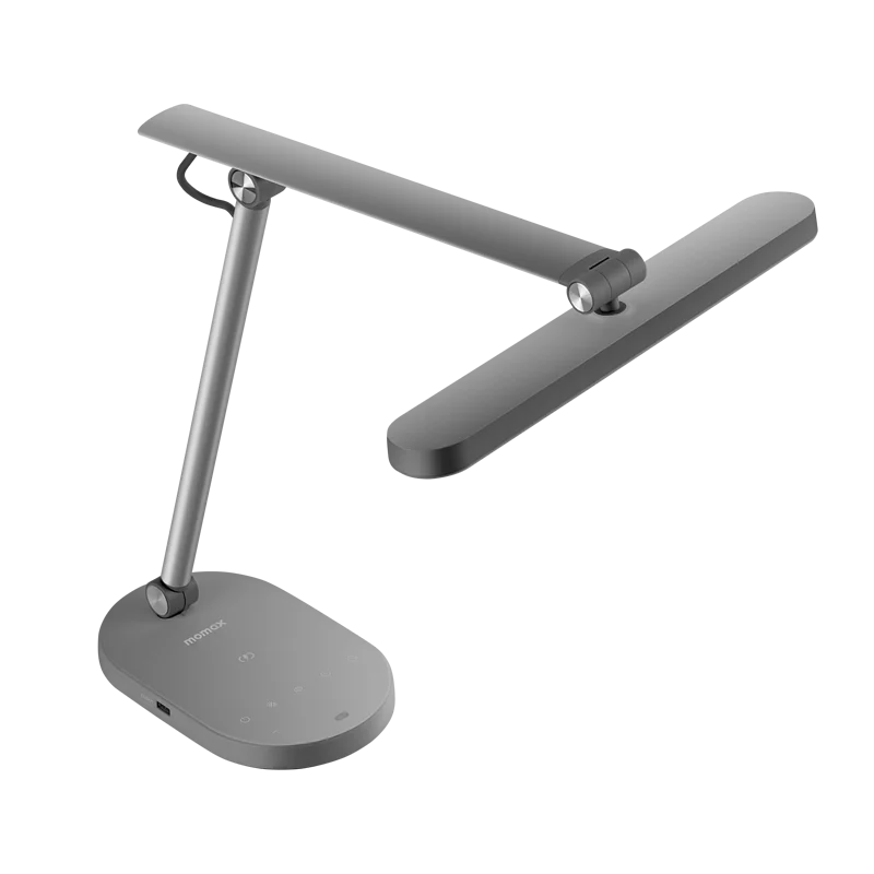 Momax Smart Q.LED 2 Desk Lamp with Wireless Charger (Grey)