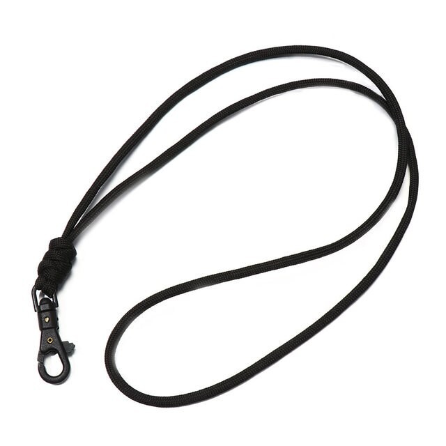 [Paracord_Keychai_ Lanyard_BLK] Paracord Keychain Lanyard L (أسود)