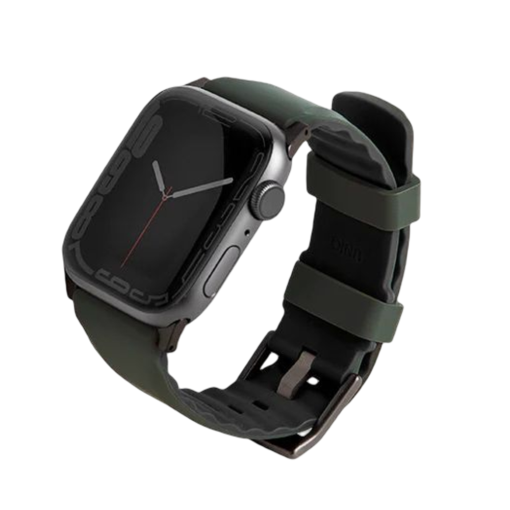UNIQ Linus Airosoft Silicone Apple Watch Strap 45/44/42mm (Moss Green)
