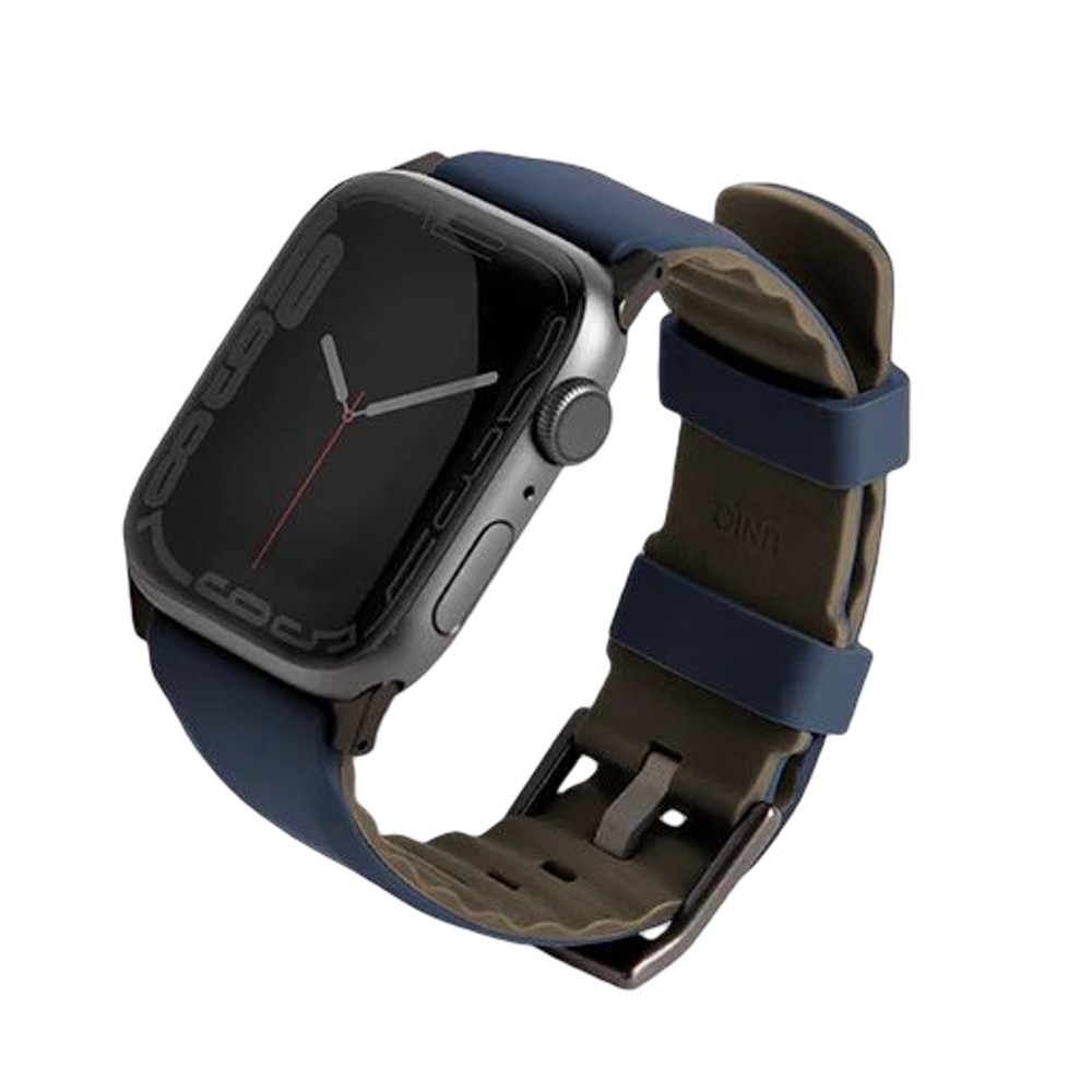UNIQ Linus Airosoft Silicone Apple Watch Strap 45/44/42mm (Nautical Blue)