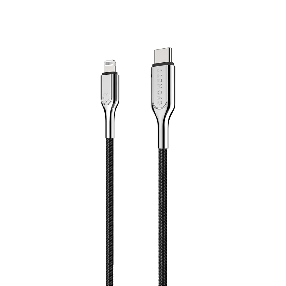 Cygnett Armoured Lightning to USB-C Cable 1M (Black)