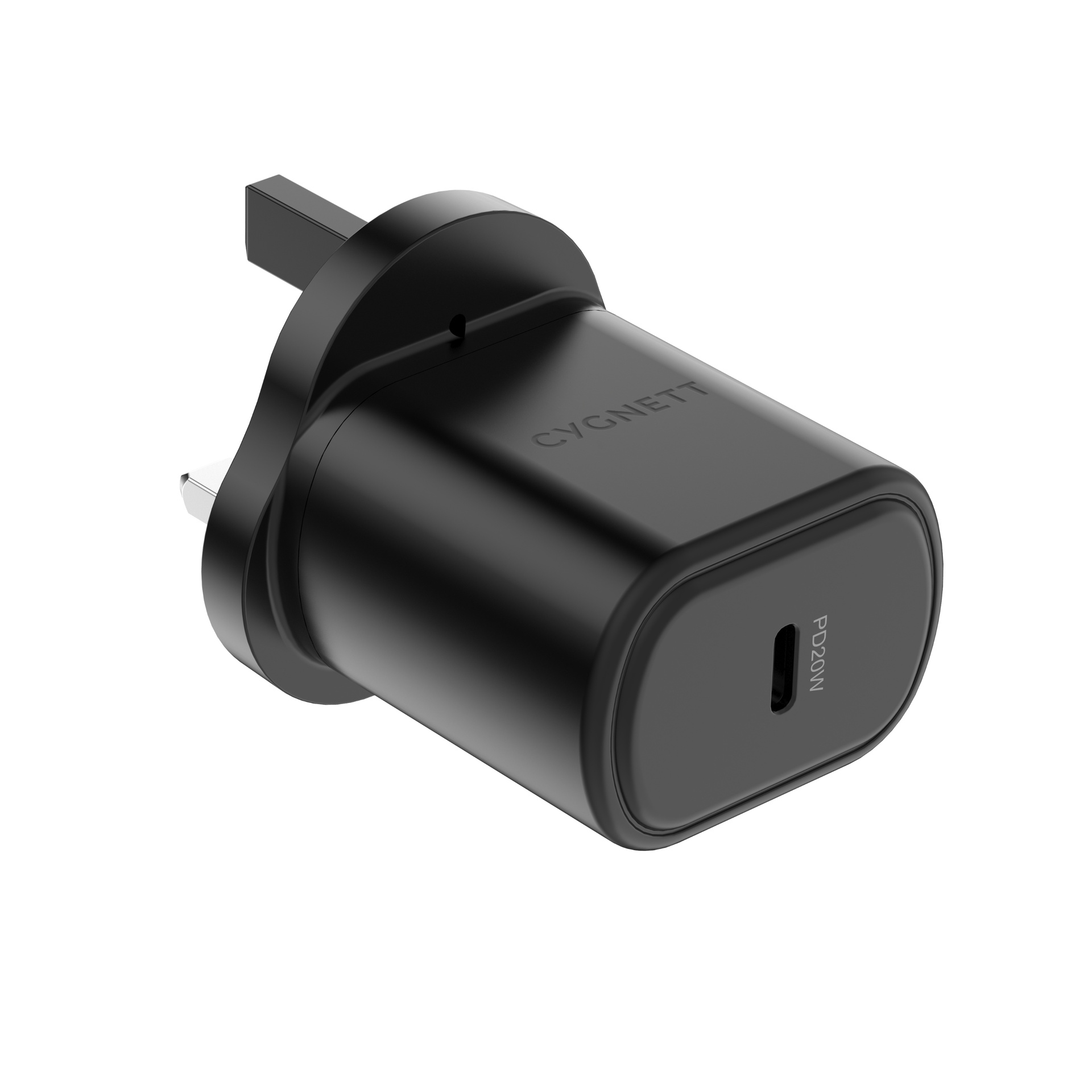 [CY3621PDWCH] Cygnett 20W USB-C PD Wall Charger UK (Black)