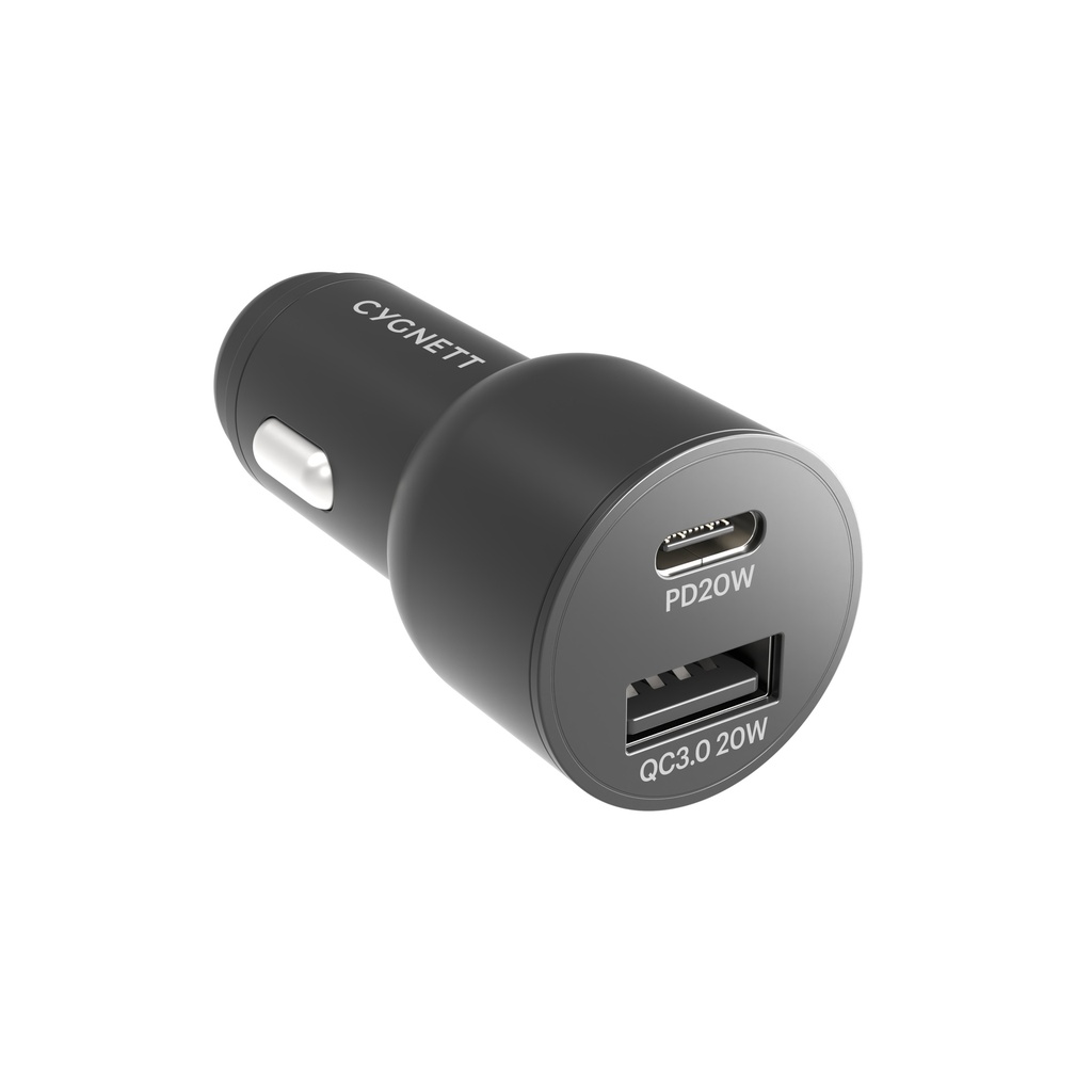Cygnett CarPower 20W USB-C/20W USB-A Car Charger