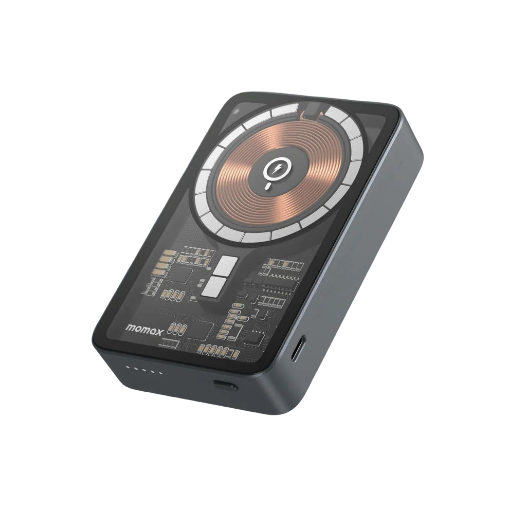 Momax Q.Mag Power 11 10000mAh Magnetic Wireless Battery Pack with Stand (Dark Grey)