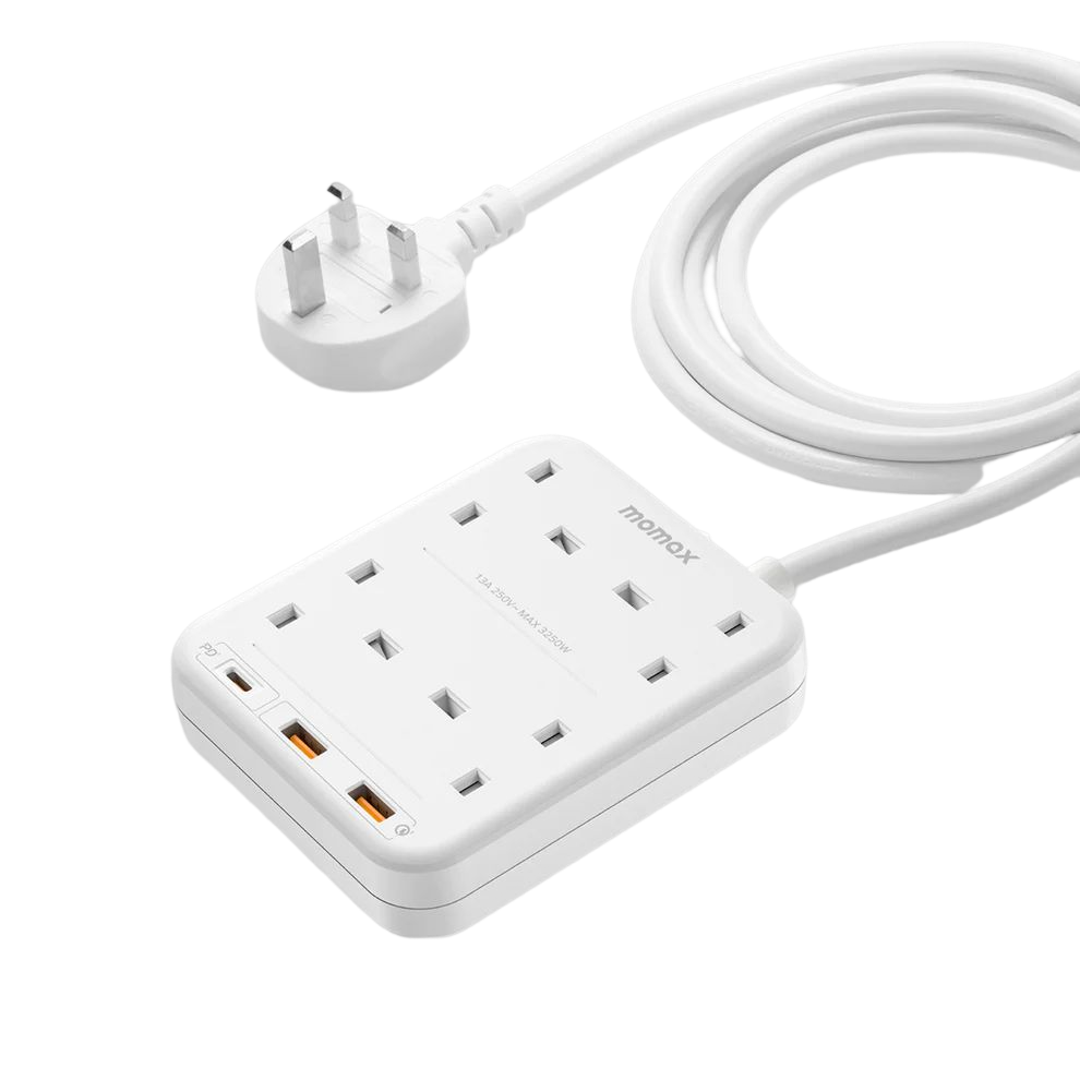 [US3UKW] Momax ONEPLUG PD20W 2A1C 4 outlet  (White)