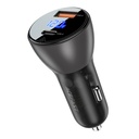 Acefast Metal Car Charger 63W (USB-A+USB-C) with Digital Display
