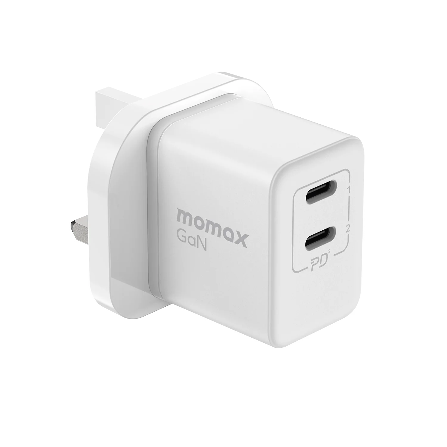 [UM32UKW] Momax One Plug 35W 2-Port GaN Mini Charger (White)