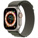 Apple Watch Ultra GPS and Cellular, 49mm Titanium Case with Green Alpine Loop (Small)