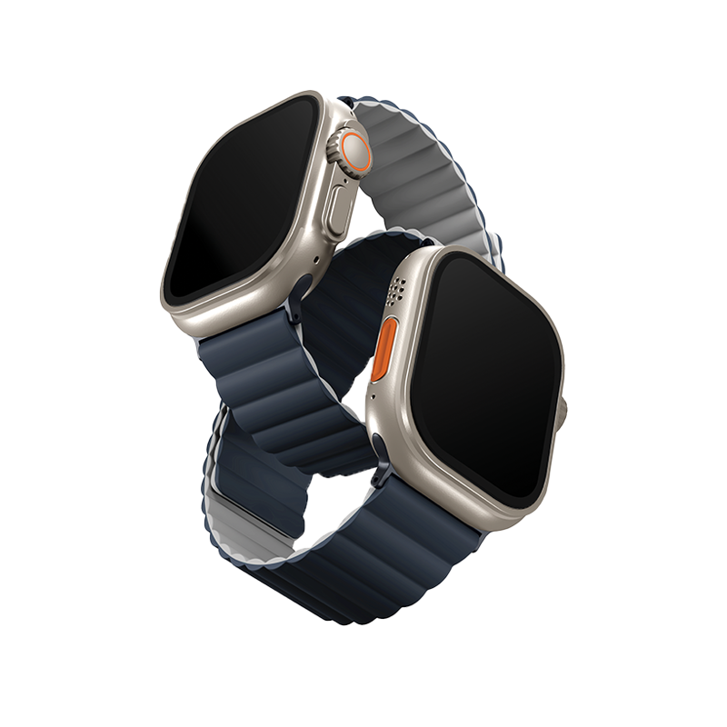 UNIQ Revix Reversible Magnetic for Apple Watch Strap 49/45/44/42mm Storm (Storm Blue/Chalk Grey)