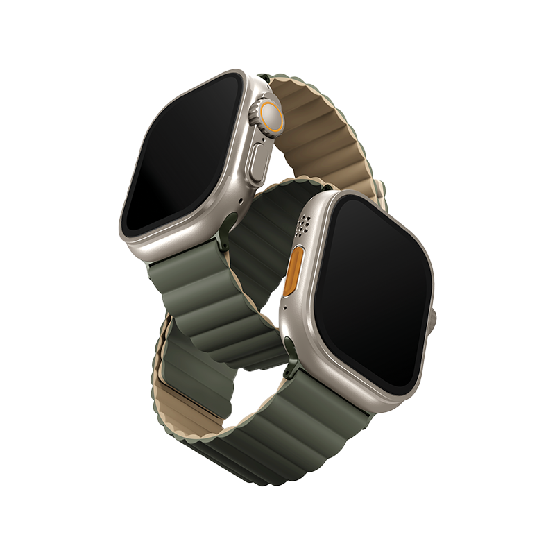 [UNIQ-49MM-REVMGRNTAN] UNIQ Revix Reversible Magnetic for Apple Watch Strap 49/45/44/42mm Moss (Moss Green/Tan)