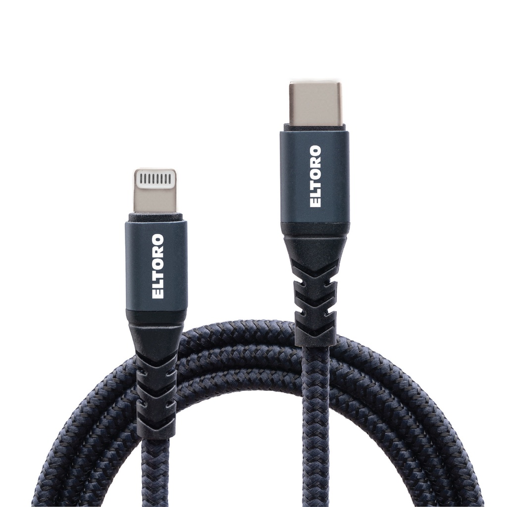 Eltoro Kevlar Black Nylon Cable USB-C TO Lightning 1.5m (Deep Blue)