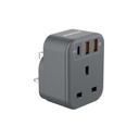 Momax ONEPLUG 1-Outlet Extension Socket With USB (Space Grey)