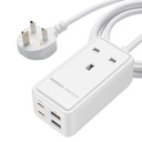 Momax ONEPLUG 65W GaN Extension Cord with USB (White)