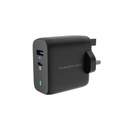 Powerology 63W Ultra-Quick GaN Charger 45W PD &amp; USB-A Quick Charge 18W QC3.0