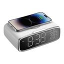Momax Digital Clock with Wireless Charging (White)
