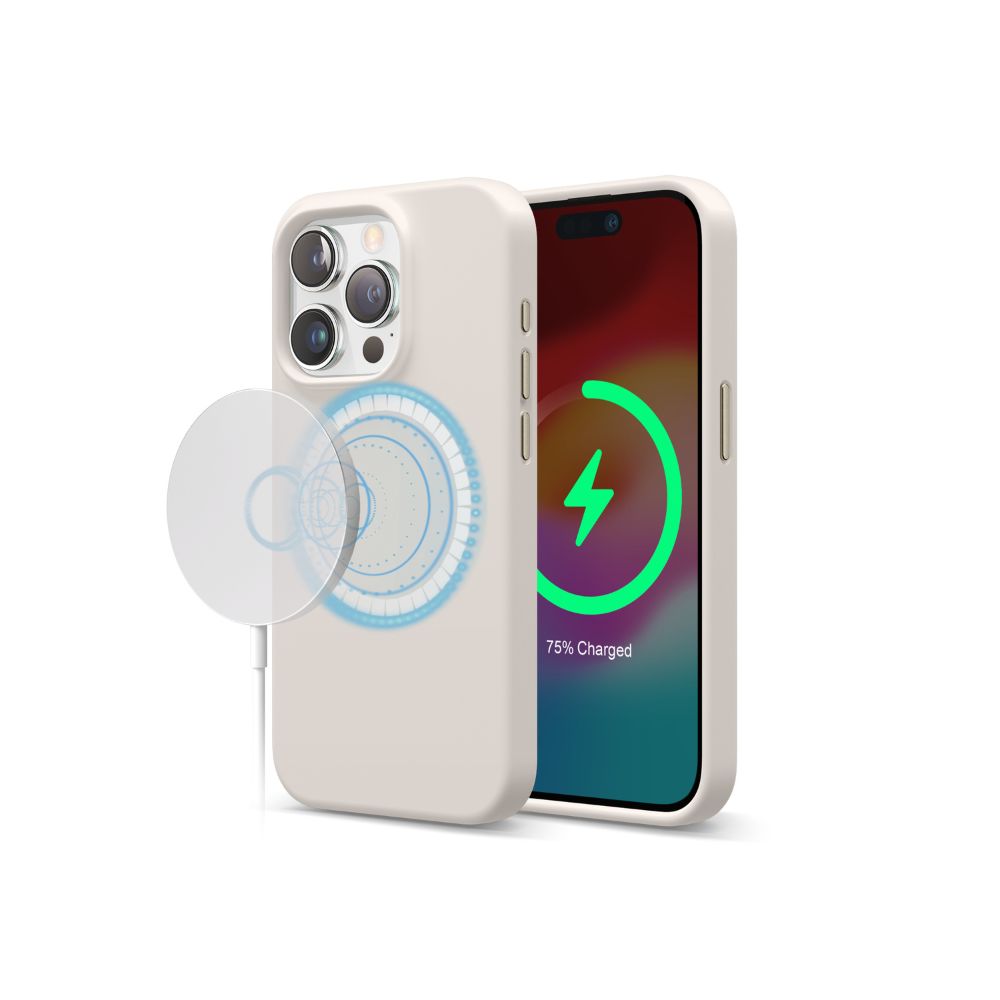 Elago Silicone Magsafe Case iPhone 15 Pro (Stone)