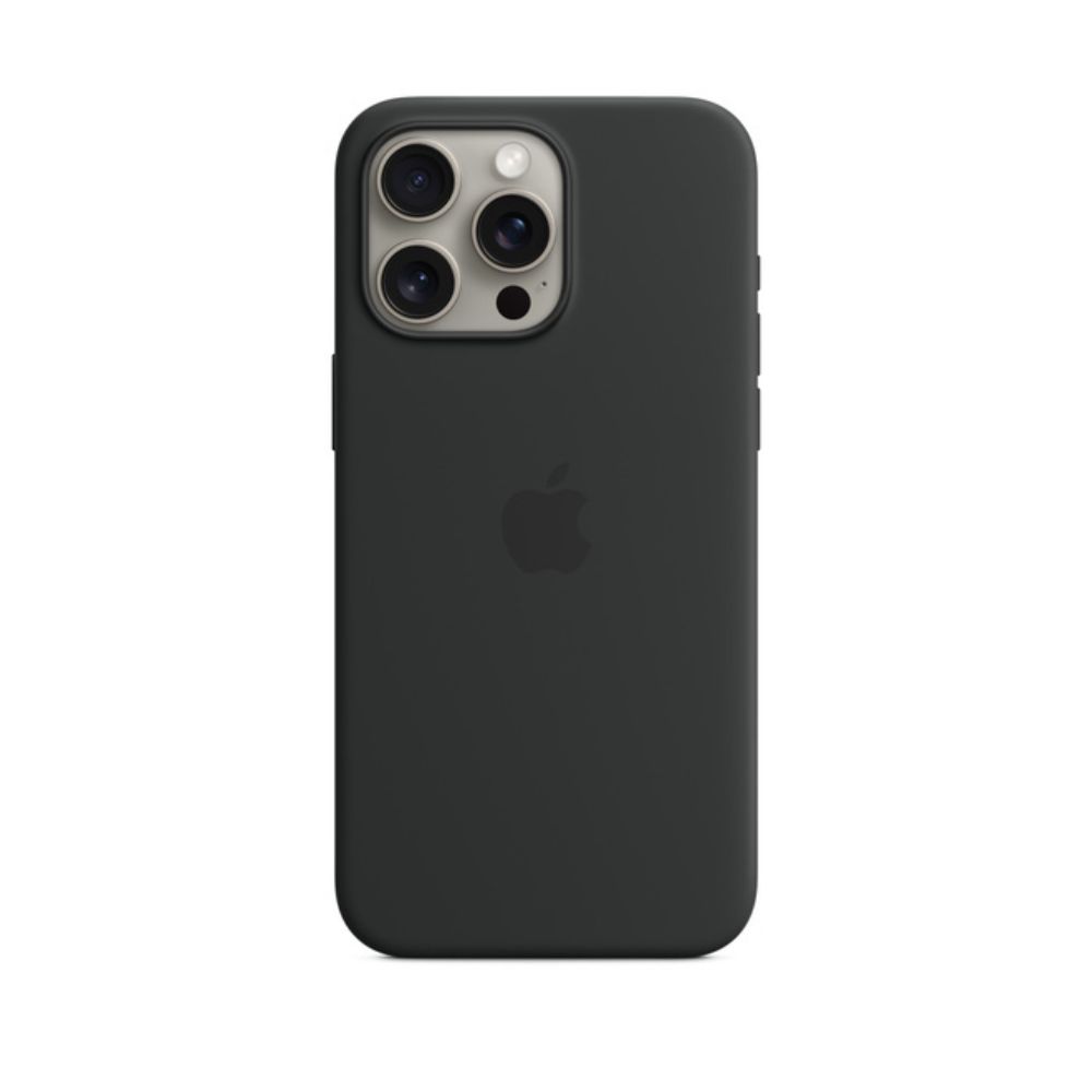 Apple Silicone Case with MagSafe for iPhone 15 Pro Max (Black)