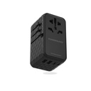 Powerology 100W Travel Adapter 4-Port Universal GaN 150+ Countries 